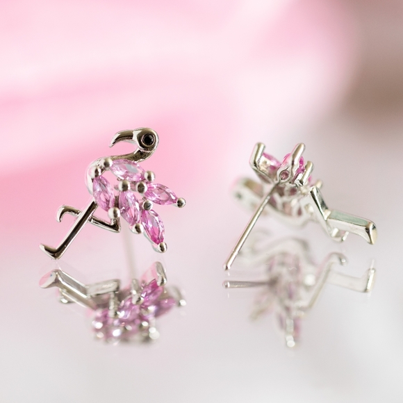 Pink Flamingo Studs - Picture 7 of 8